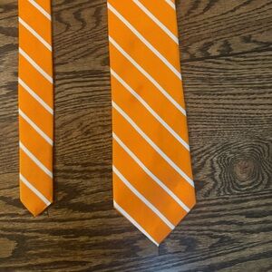Orange and white striped neck tie!